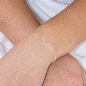 PULSEIRA PRATA RABO DE RATO COM BOLAS PEQUENAS