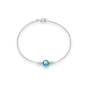 PULSEIRA PRATA INFANTIL VENEZIANA COM ZIRCÔNIA REDONDA