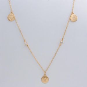 COLAR FOLHEADO A OURO FIO COM MEDALHAS E ZIRCÔNIAS