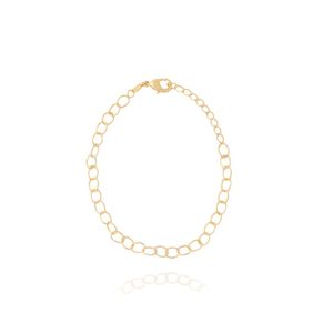 PULSEIRA FOLHEADO A OURO ELOS REDONDOS DE ENCAIXE