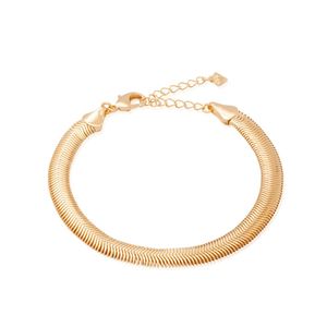 PULSEIRA FOLHEADO A OURO LACRAIA GROSSA