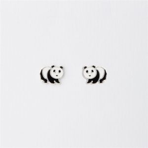 BRINCO PRATA INFANTIL URSO PANDA DE RESINA