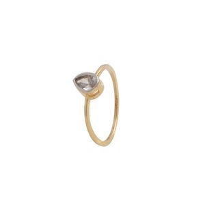 ANEL FOLHEADO A OURO COM CRISTAL EM GOTA PEQUENA