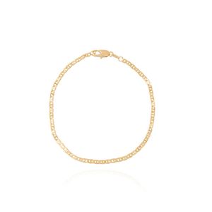 PULSEIRA FOLHEADO A OURO CORRENTE PIASTRINE 20CM