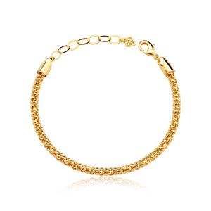 PULSEIRA FOLHEADO A OURO FIO GROSSO PIPOCA 18CM
