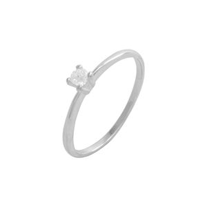 ANEL PRATA SOLITÁRIO ZIRCÔNIA DE CRISTAL
