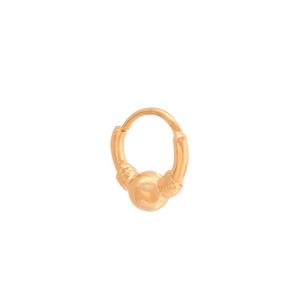 PIERCING DE ORELHA FOLHEADO A OURO TRABALHADA COM BOLA