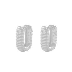 BRINCO PRATA ARGOLA OVAL LISA COM FRIZ
