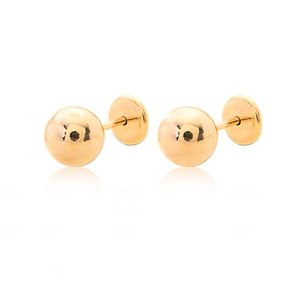 BRINCO FOLHEADO A OURO BOLA LISA 0,6MM