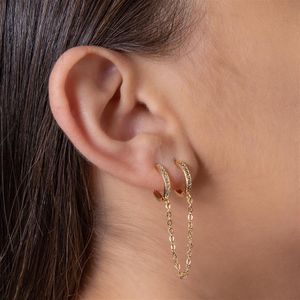 BRIBRINCO FOLHEADO A OURO ARGOLA 2X1 DE ZIRCÔNIAS