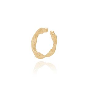 PIERCING DE ORELHA FOLHEADO A OURO TRABALHADO LISO