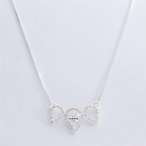 COLAR PRATA FIO COM GOTAS E ZIRCÔNIAS