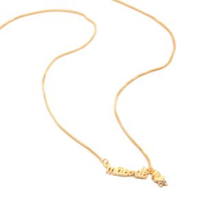 COLAR FOLHEADO A OURO COM MÃE DE MENINO PENDURADO