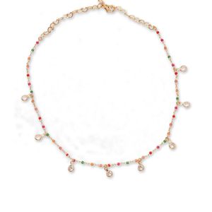 CHOKER FOLHEADA A OURO FIO COM MISSANGAS E ZIRCÔNIA
