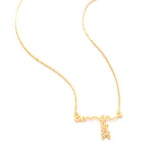 COLAR FOLHEADO A OURO AMOR 1 MENINO COM ZIRCÔNIA