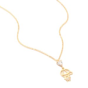 COLAR FOLHEADO A OURO MENINO COM ZIRCÔNIA