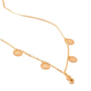 COLAR FOLHEADO A OURO INFINITO DE ZIRCÔNIA COM MEDALHAS