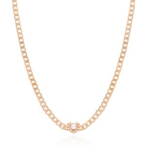 CHOKER FOLHEADO A OURO CORRENTE COM CORAÇÃO DE ZIRCÔNIAS
