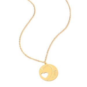 CORDÃO FOLHEADO A OURO COM MEDALHA COM CORAÇÕES E MAMÃE