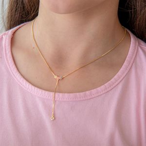 COLAR FOLHEADO A OURO INFANTIL GRAVATA COM MINI FLORES E ZIRCÔNIA