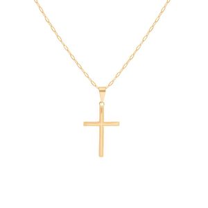 COLAR FOLHEADO A OURO CARTIR COM CRUZ PENDURADA