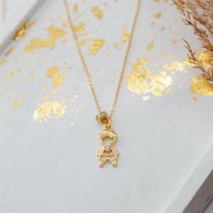COLAR FOLHEADO A OURO COM 1 MENINO VAZADO E MINI SEPARADOR