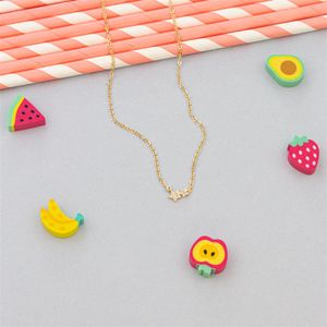 COLAR FOLHEADO A OURO INFANTIL COM ESTRELAS E MINI ZIRCÔNIA