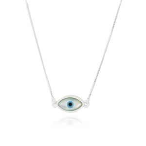 CHOKER PRATA VENEZIANA COM OLHO GREGO DE RESINA