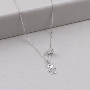 COLAR PRATA MENINO E CORAÇÃO COM ZIRCÔNIAS
