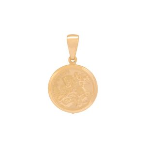 PINGENTE FOLHEADO A OURO MEDALHA GRANDE COM SÃO JORGE