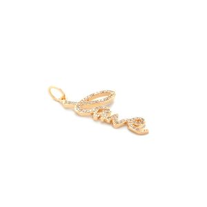 PINGENTE FOLHEADO A OURO LOVE DE ZIRCÔNIA
