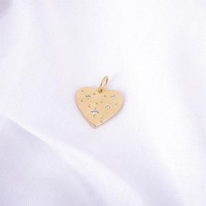 PINGENTE FOLHEADO A OURO CORAÇÃO COM ZIRCÔNIAS