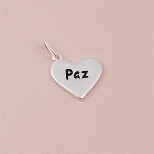 PINGENTE PRATA CORAÇÃO COM PAZ