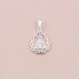 PINGENTE PRATA GOTA CARTIER COM N.SR.APARECIDA DE ZIRCÔNIAS