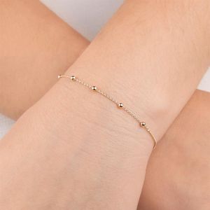 PULSEIRA FOLHEADO A OURO FIOS COM MINI BOLAS