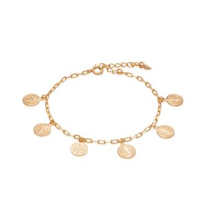 PULSEIRA FOLHEADO A OURO COM MEDALHAS DE SÃO BENTO