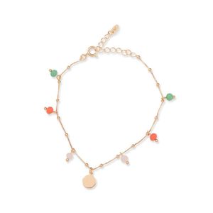 PULSERIA FOLHEADO A OURO CRISTAIS COLORIDOS COM MINI BOLINHAS