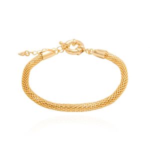 PULSEIRA FOLHEADO A OURO FIO PIPOCA COM FECHO BOIA