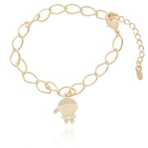 PULSEIRA FOLHEADO A OURO MENINO LISO
