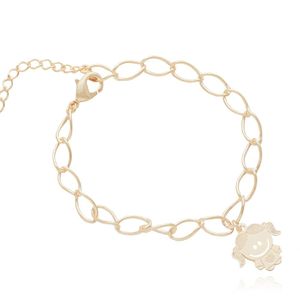 PULSEIRA FOLHEADO A OURO MENINA TRABALHADA