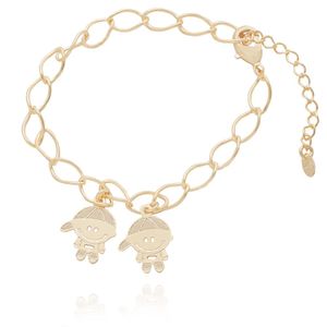 PULSEIRA FOLHEADO A OURO MENINOS LISOS