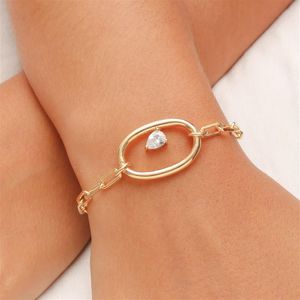 PULSEIRA FOLHEADO A OURO FIO CARTIER COM ARO E ZIRCÔNIA GOTA