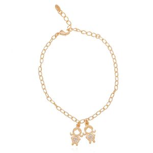 PULSEIRA FOLHEADO A OURO MENINAS COM ZIRCÔNIAS