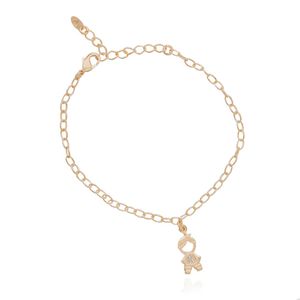 PULSEIRA FOLHEADO A OURO MENINO COM ZIRCÔNIAS