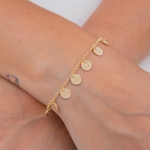 PULSEIRA FOLHEADO A OURO MINI MEDALHAS COM MANDALHAS
