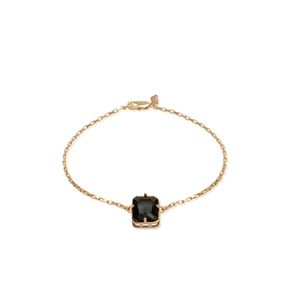 PULSEIRA FOLHEADO A OURO CARTIER COM PEDRA RETANGULAR