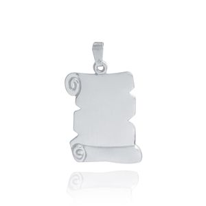 PINGENTE PRATA PLACA TRABALHADA LISA