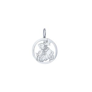 PINGENTE PRATA MEDALHA COM SÃO JORGE LISO