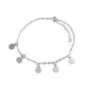 PULSEIRA PRATA ELOS COM DISCOS LISOS