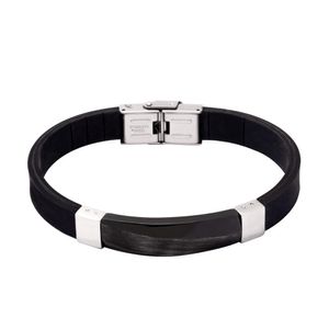 PULSEIRA FOLHEADO A OURO SILICONE COM AÇO E PLACA POLIDA